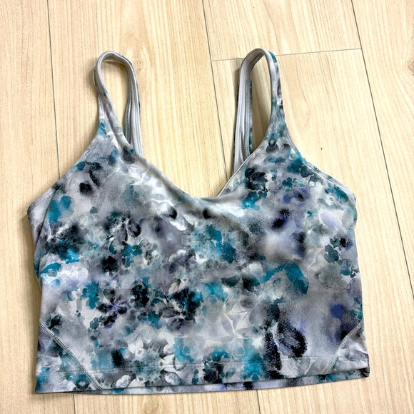 lululemon athletica Tops - Lululemon Align Cropped Tank Multi Blue Pattern Size 8